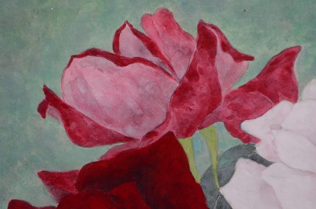 【作品名 「花三輪」 岩絵の具 日本画】東山魁夷の流派