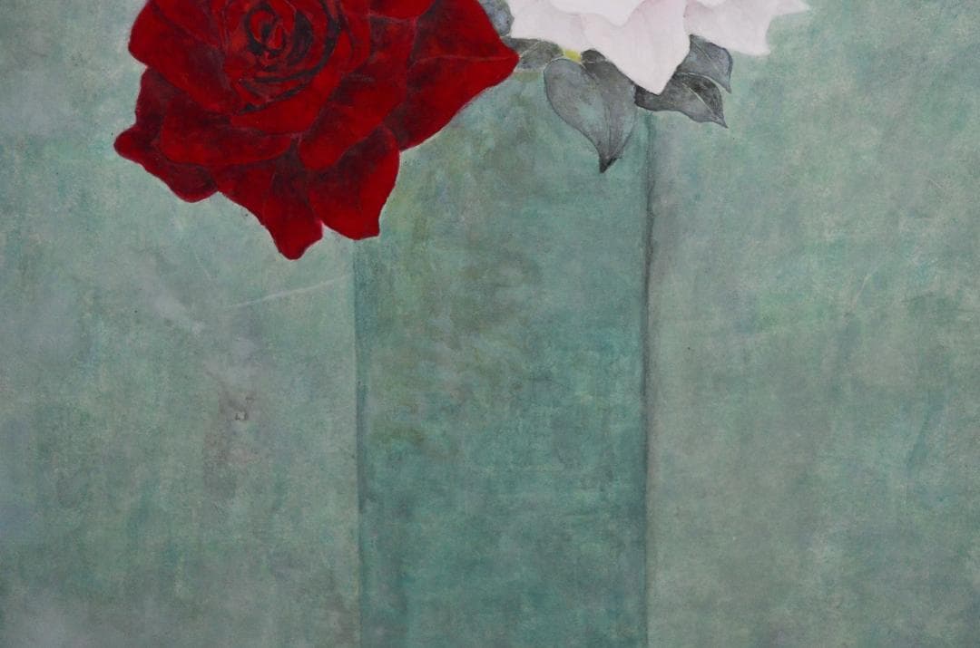 【作品名 「花三輪」 岩絵の具 日本画】東山魁夷の流派