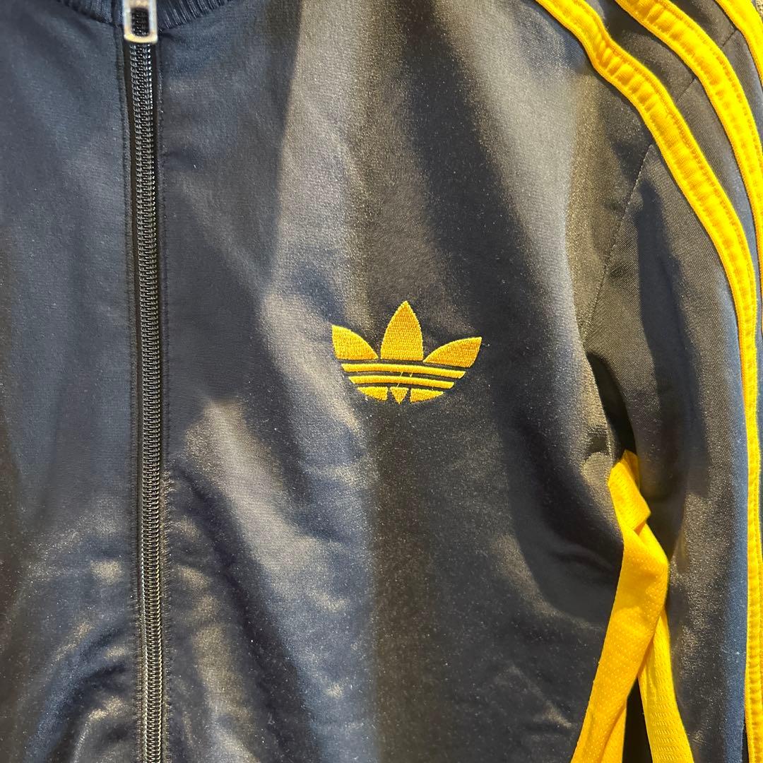 adidas トラックジャケット　ファイヤーバード　ネイビー×黄色　XL