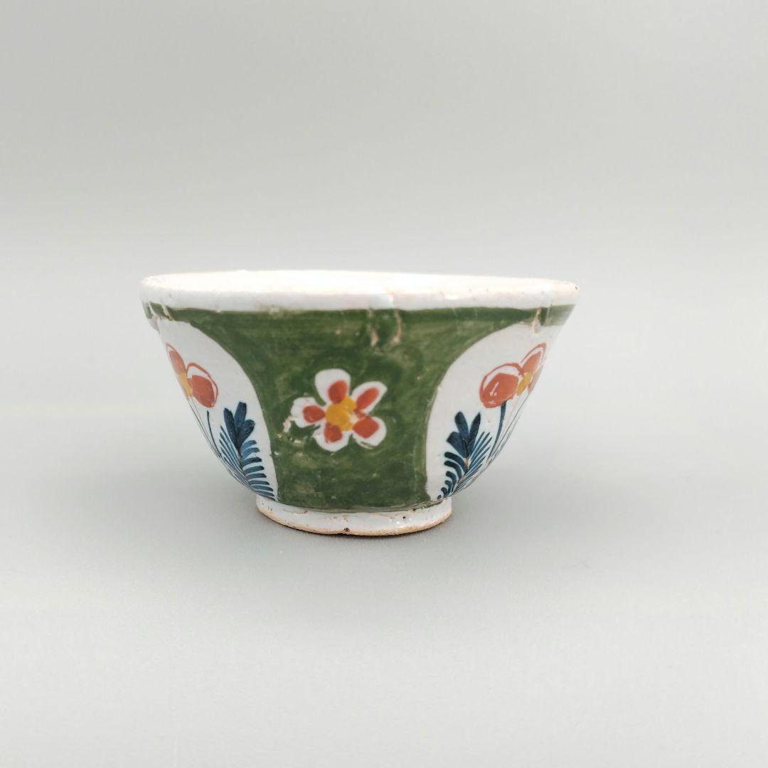 デルフト 色絵花文盃 18世紀