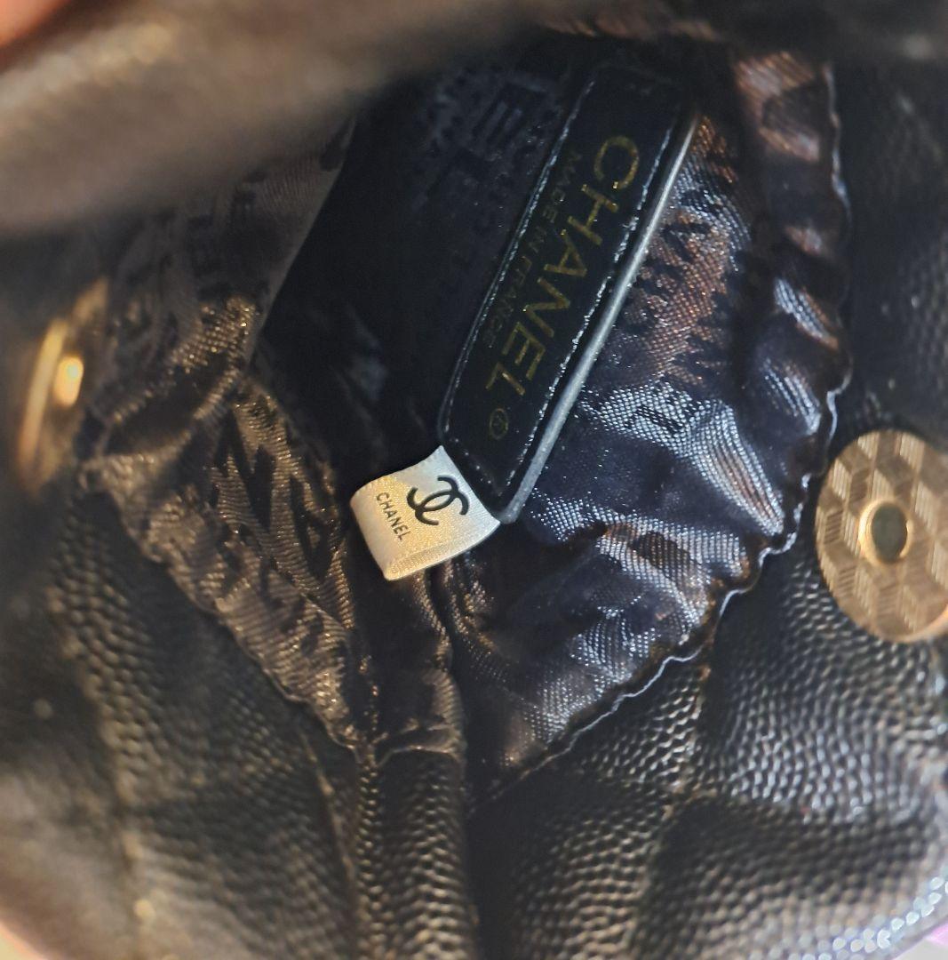 CHANEL 黒 キャビンスキン キルティング バッグ