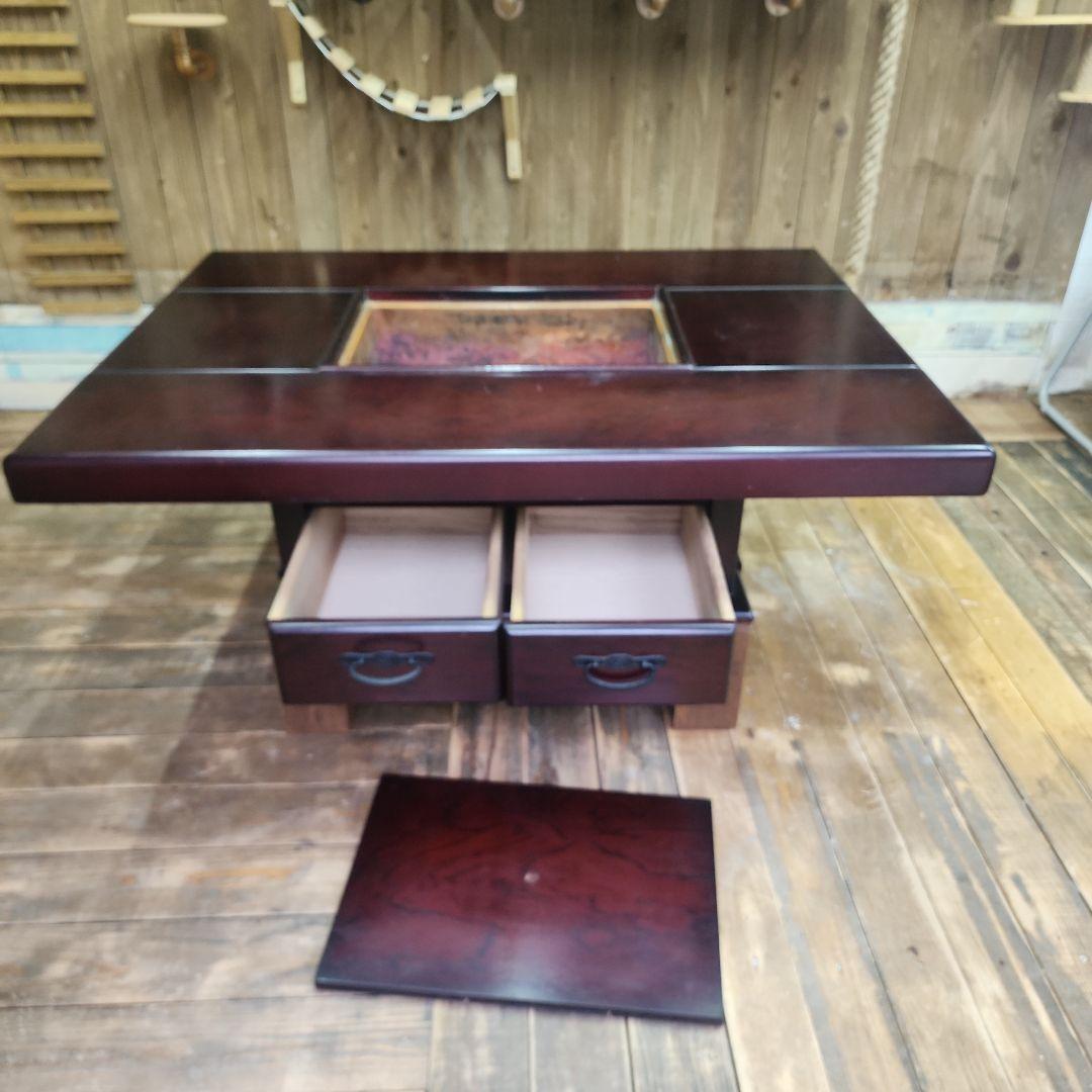 大型火鉢テーブル引き出し付き