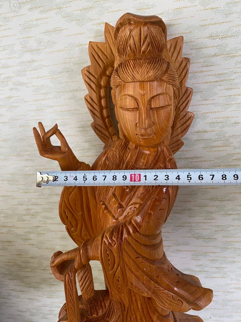 木製 観音像　観音菩薩　立像　仏像　置物　彫刻