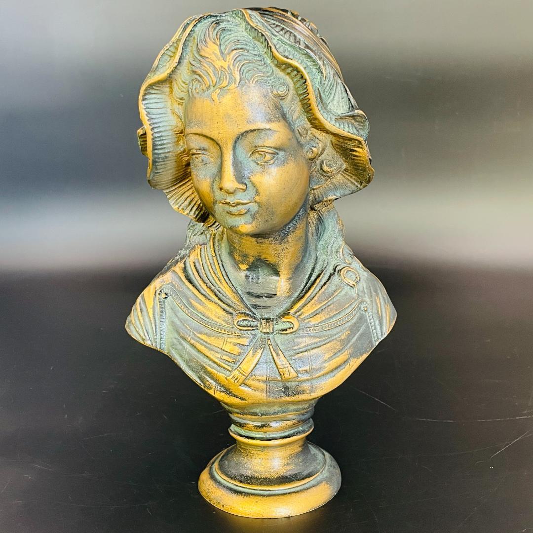 女性胸像 ジャン＝バティスト・グルーズ「壊れた甕」レプリカ 石膏製 R8SB24