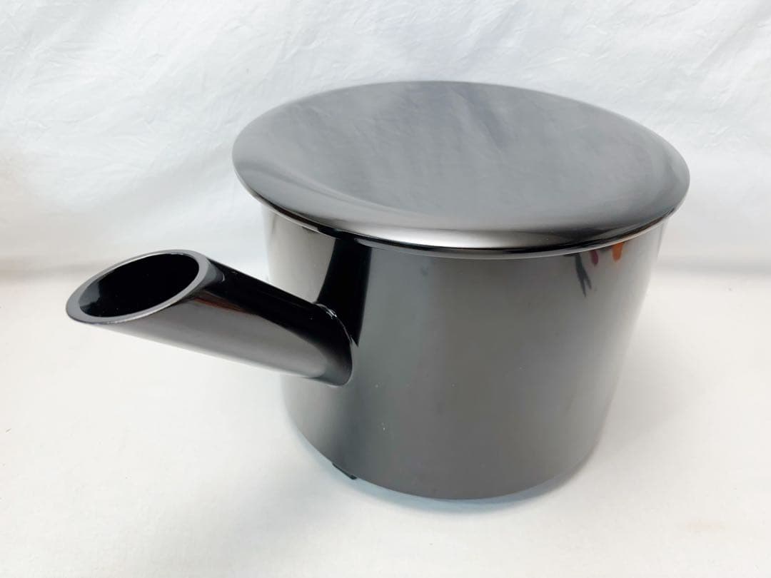 未使用 茶道具 木製黒真塗 水差し 大口水指（おおくちみずさし）」利休好写し元箱