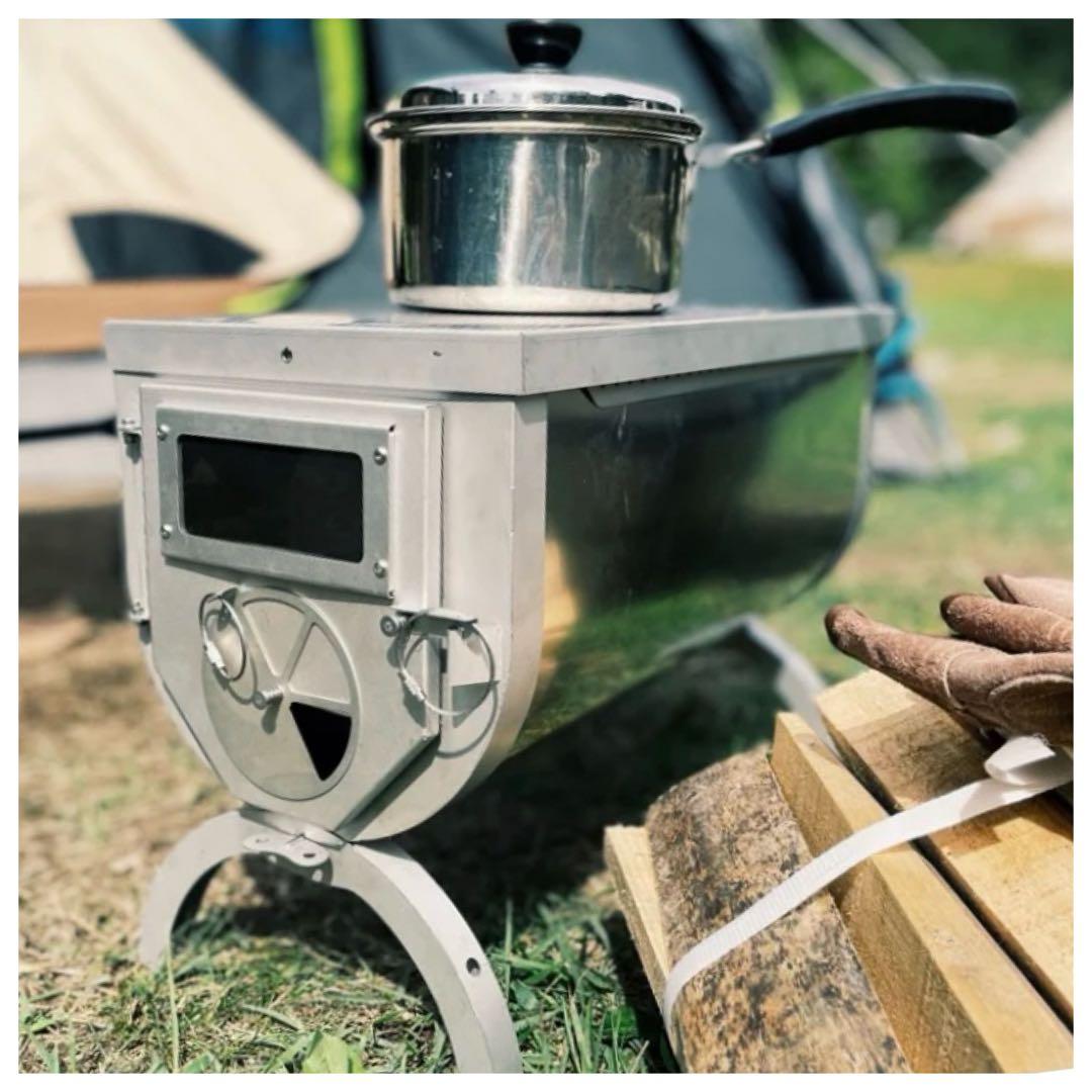 薪 ストーブ アウトドア 調理器具 暖炉 キャンプ 煙突付き 送料無料・匿名配送