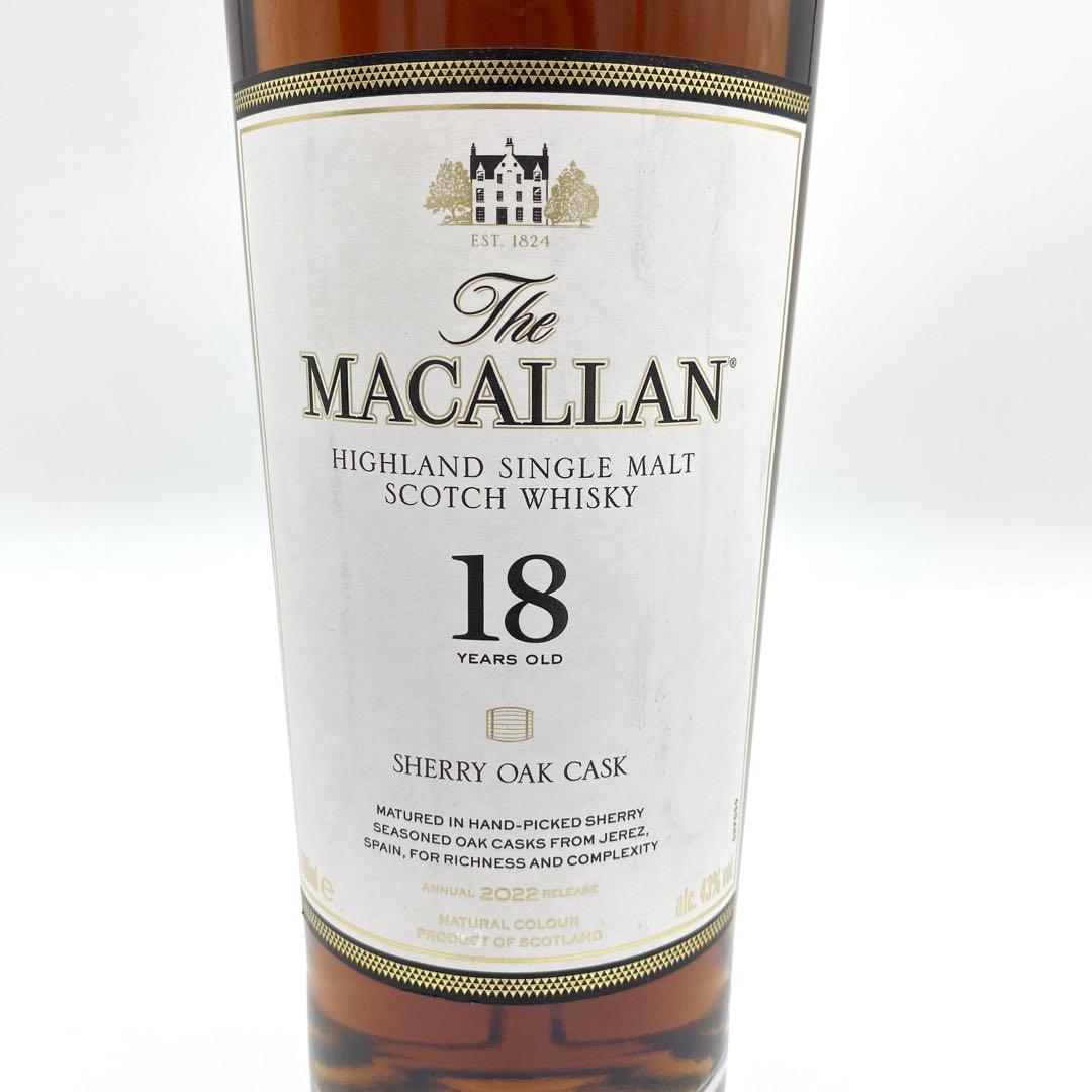 ①【未開栓】マッカラン ウィスキー 18年 700ml 43% 1本 2022年
