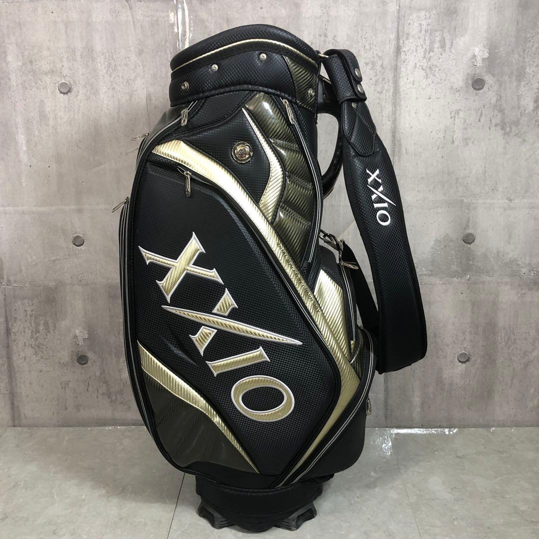 XXIO　キャディバッグ　カート式　ゴルフ　ブラック　5分割　PUレザー