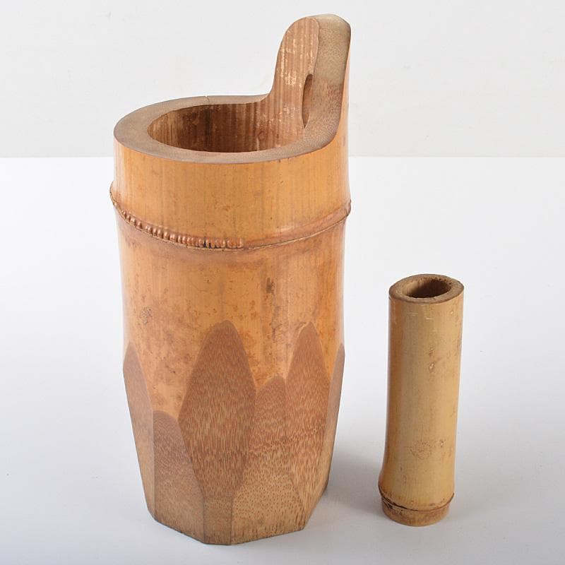 茶道具　竹　石清水　掛花入　茶席用　花押あり　書付時代箱　C　R6493