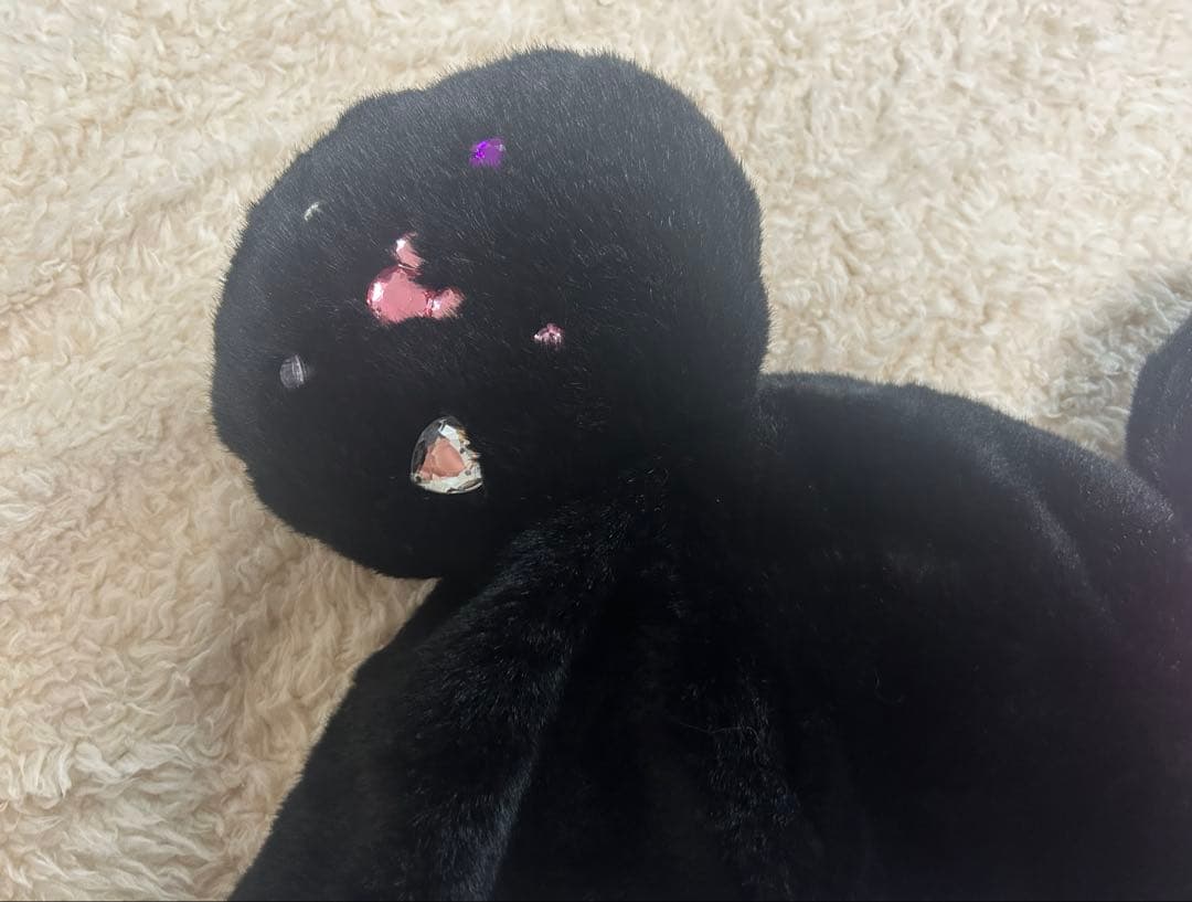 ミニーちゃん ファンキャップ 黒 ピンク リボン付き