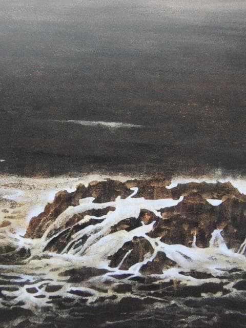 中島虎威、【海音】、希少な額装用画集画、新品高級額 額装付、状態良好