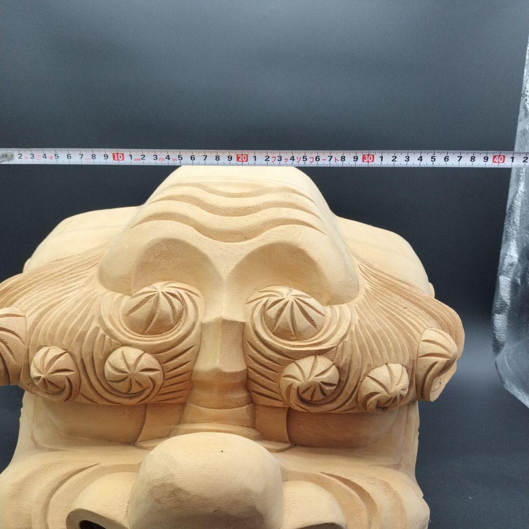 木製 獅子頭 彫刻
