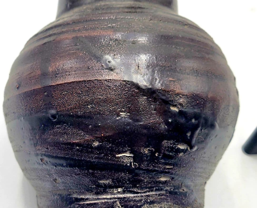 茶道具　耳付き壺　花入れ　九州の焼物？　江戸時代　骨董品、美術品