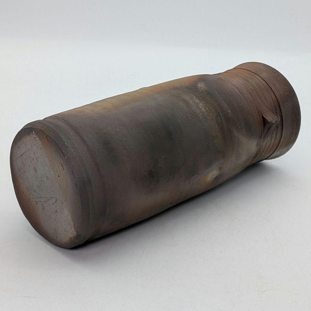 人間国宝 藤原雄 備前焼 桟切花生 用心箱 花入 花器 フラワーベース 花瓶