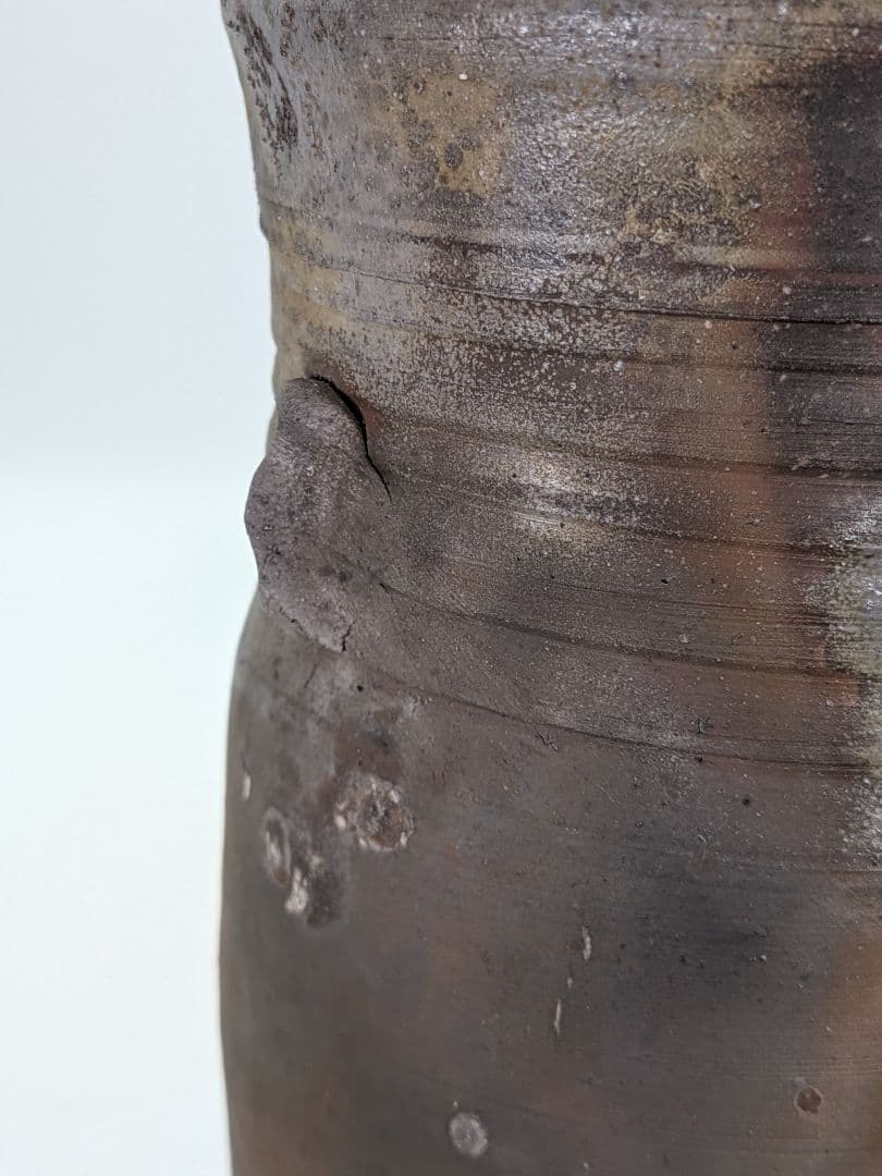 人間国宝 藤原雄 備前焼 桟切花生 用心箱 花入 花器 フラワーベース 花瓶