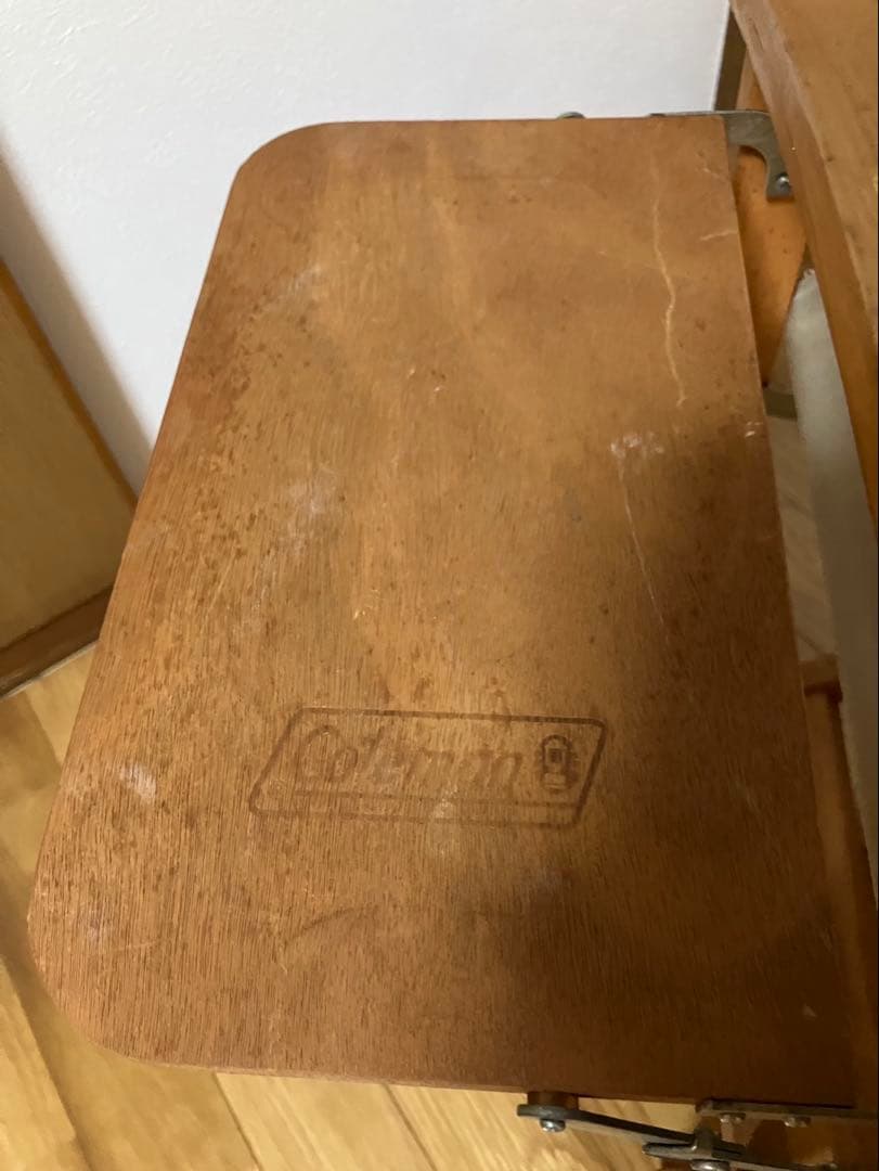 Coleman ウッドチェア　サイドテーブル付