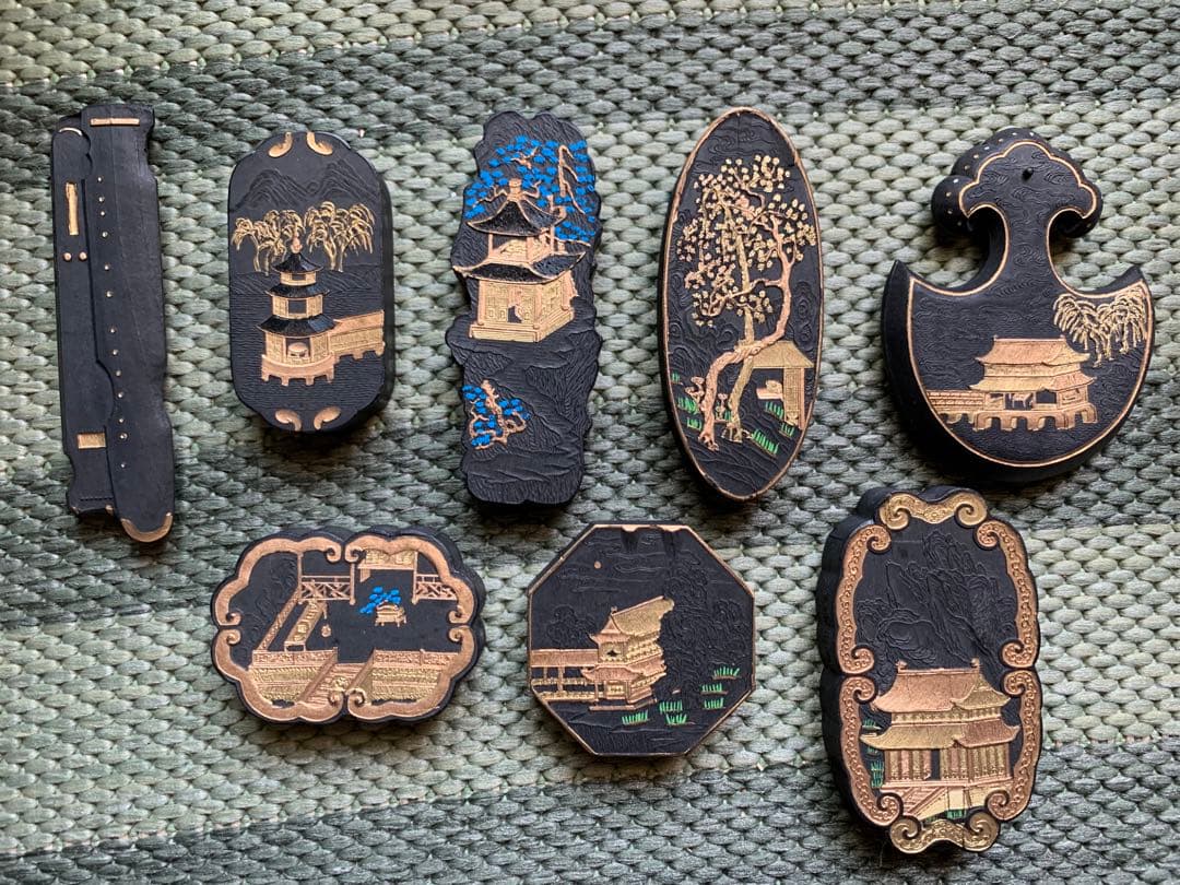 書道墨 書法用具 8点 嘉慶年製 阮元恭 款 未使用品 書道具 唐物 時代物 清