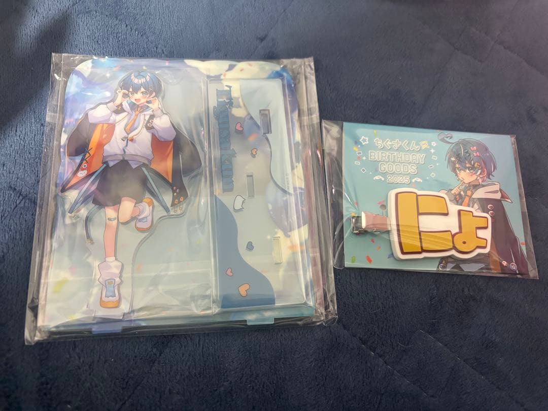 ちぐさくんBIRTHDAYGOODS にょ！ラバーヘアクリップ&アクスタ　セット