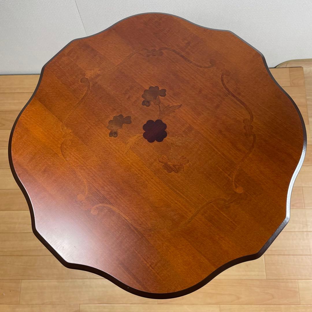 【良品】イタリア製 象嵌細工 猫脚 サイドテーブル アンティーク no.1