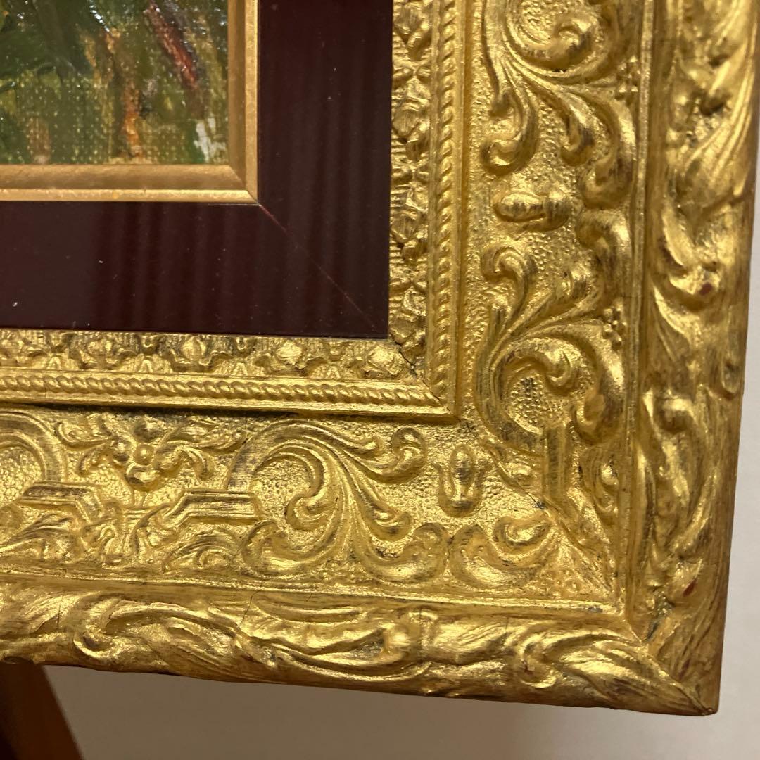 モーリスマルタン印象派風景画 金色フレーム付き15Ｆ