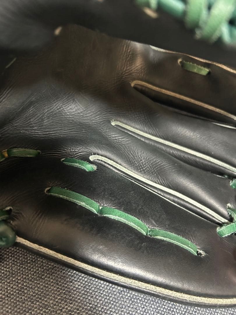 NIKE 硬式グローブ 黒/緑 Diamond Elite j 輝 中古 激シブ