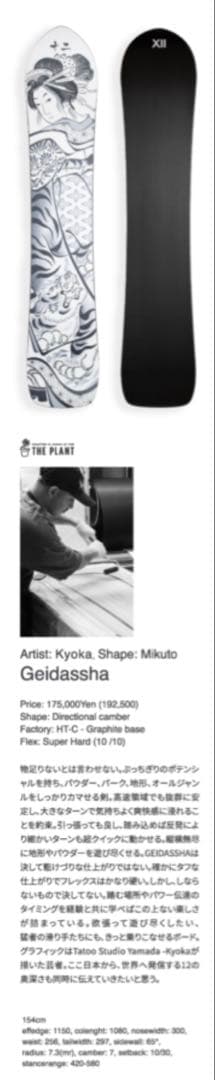 スノーボード twelveboard Geidassha 154