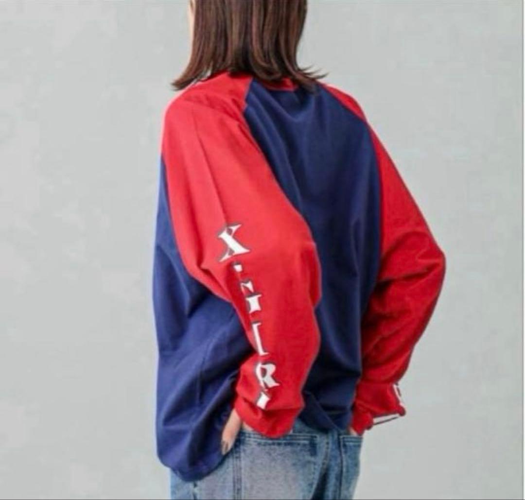 【あいみょん着用】モデル&カラーX-girl ロンTネイビー長袖リンガーTシャツ