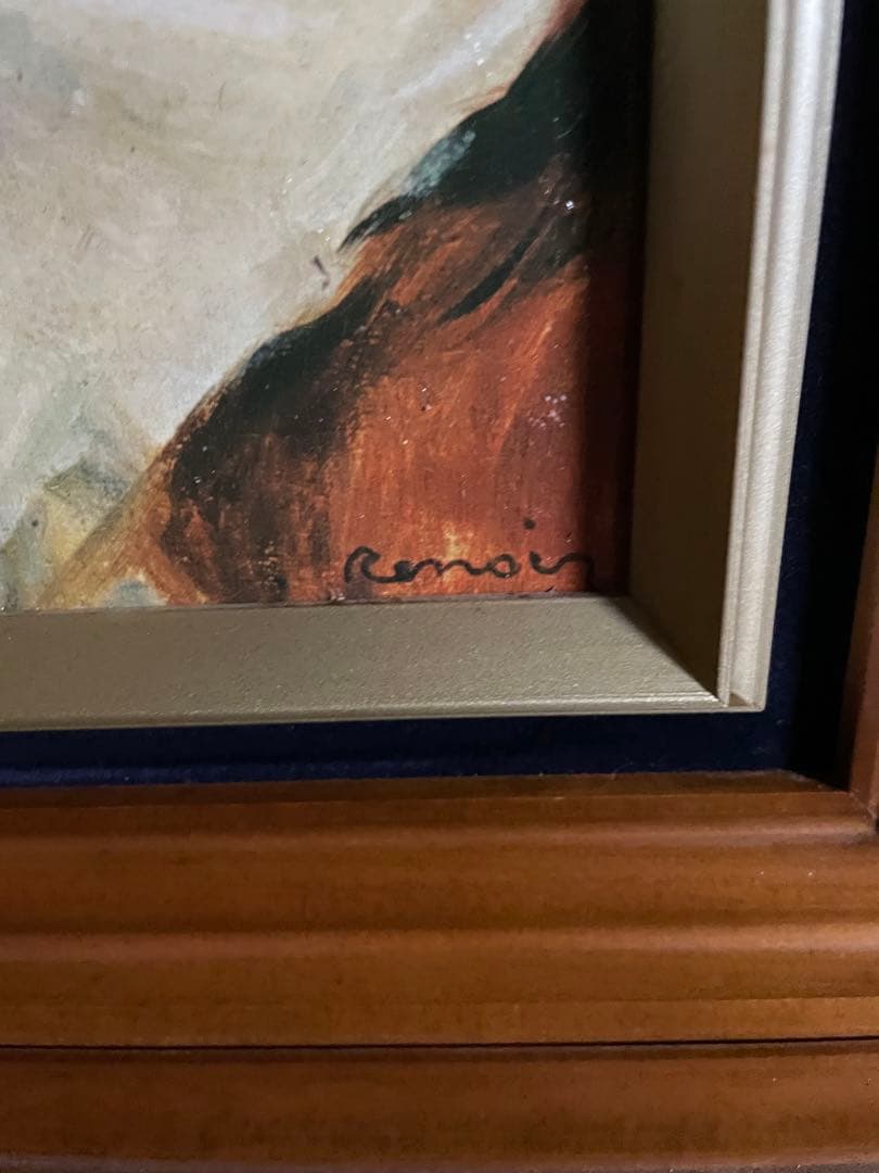 女性の油彩画 木製フレーム付き