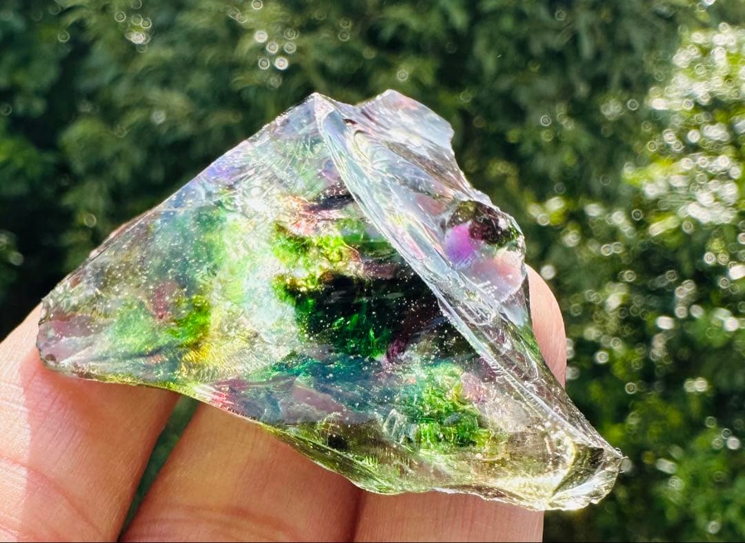 1点物レインボーアンダラクリスタル西ジャワ島マルチカラー高次元ヒーリング瞑想覚醒