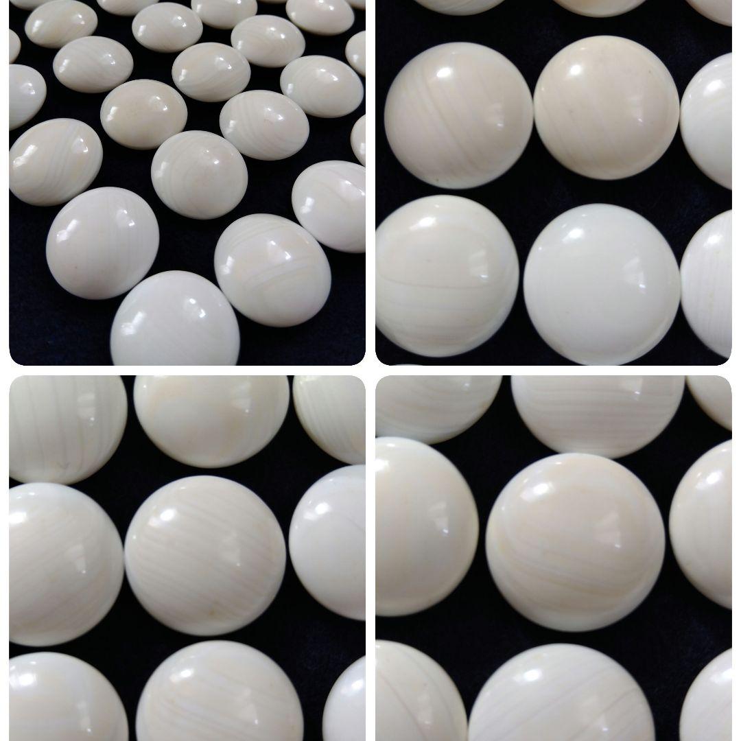 【希少】本那智黒　本蛤白　月　37号　碁盤碁石　那智黒　蛤　囲碁