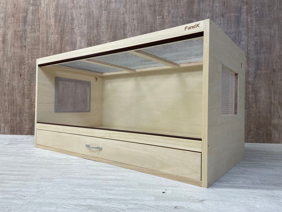 ＦandＫ爬虫類木製ケージ　引き出し仕様　900×450×450