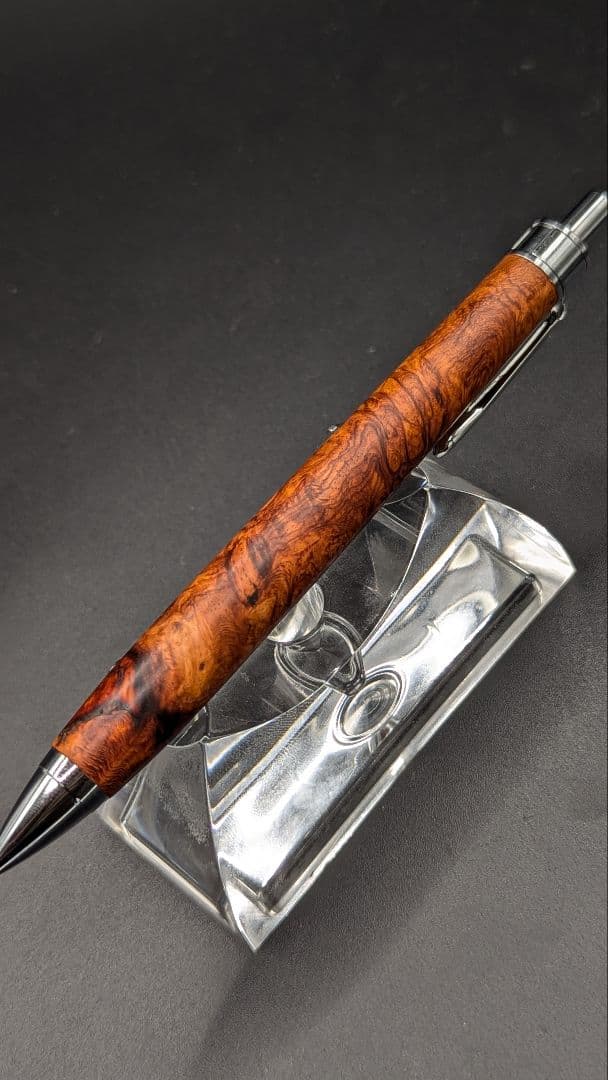 465ペン工房翌檜　本花梨　瘤杢　木軸シャーペン　ボールペン