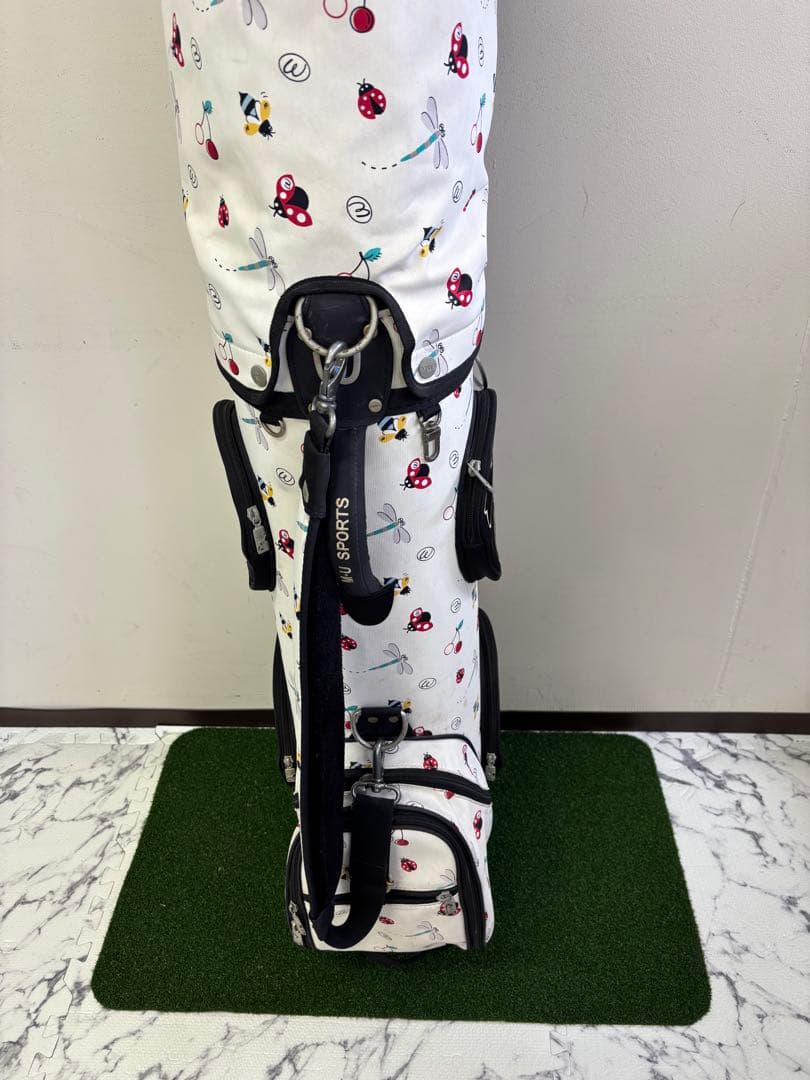 M・U SPORTS ユニーク柄 ホワイト ゴルフ キャディバッグ