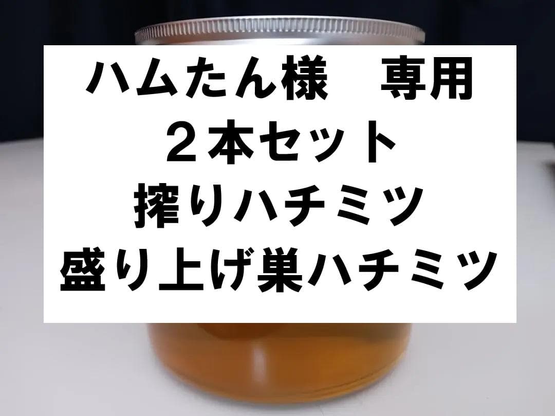 ハムたん　　「二ホンミツバチの盛り上げ巣ハチミツ」「搾りハチミツ」２本