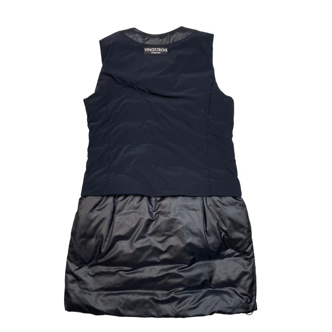 ニジュウサンクゴルフ ノースリーブ ダウン スカート ワンピース M/L 黒