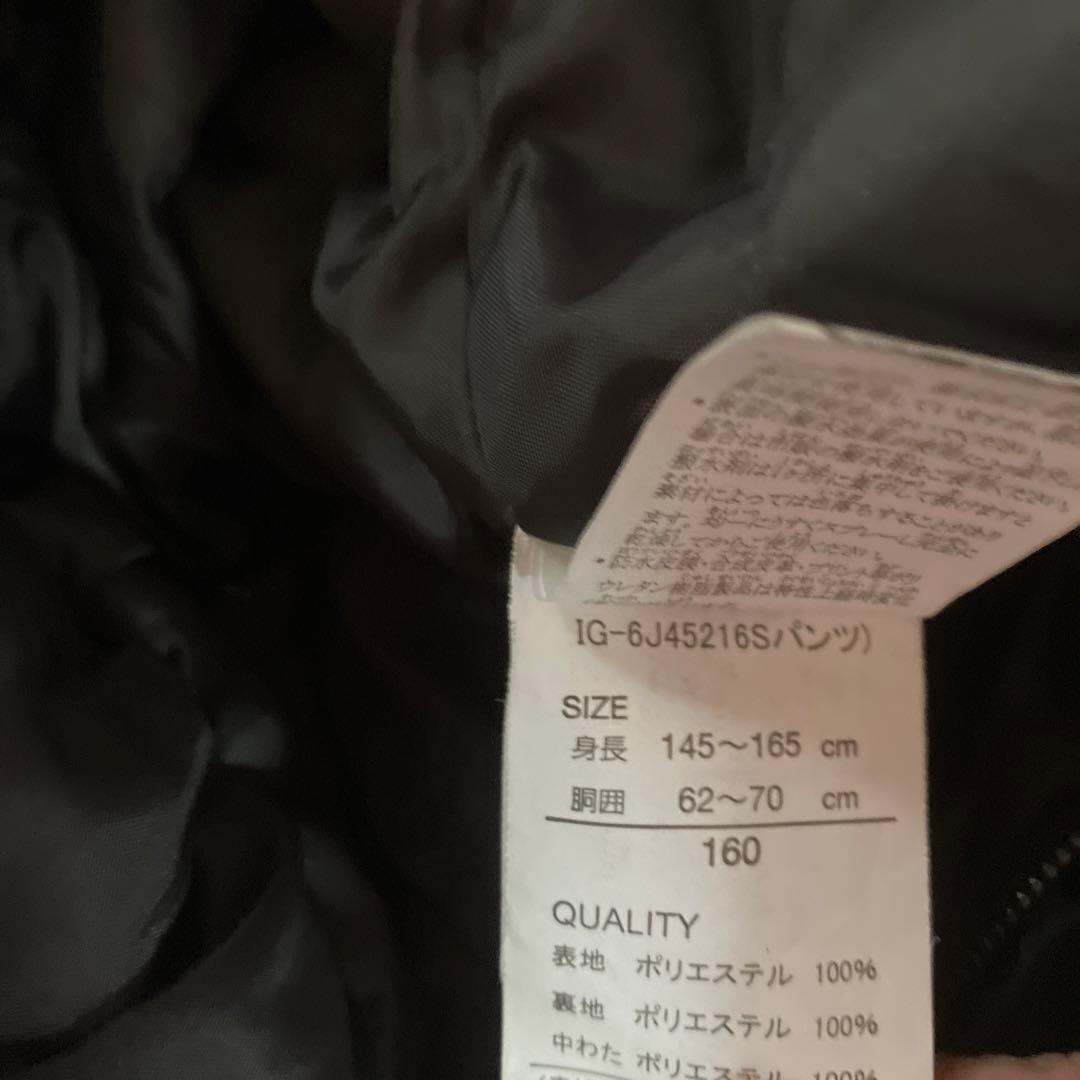 スキーウェアセット 赤ジャケット 黒パンツ １６０・帽子・手袋セット