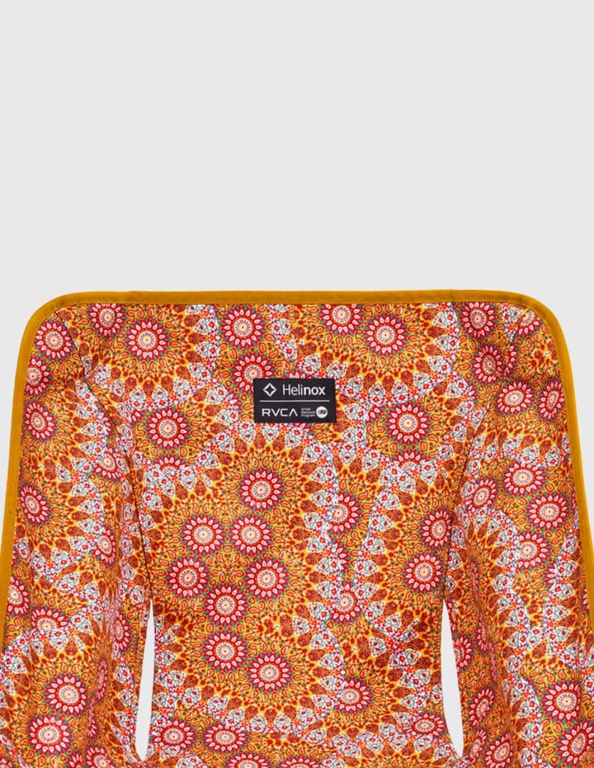 天*様 Helinox ×RVCA コラボ　アウトドア　チェア オレンジ 花柄