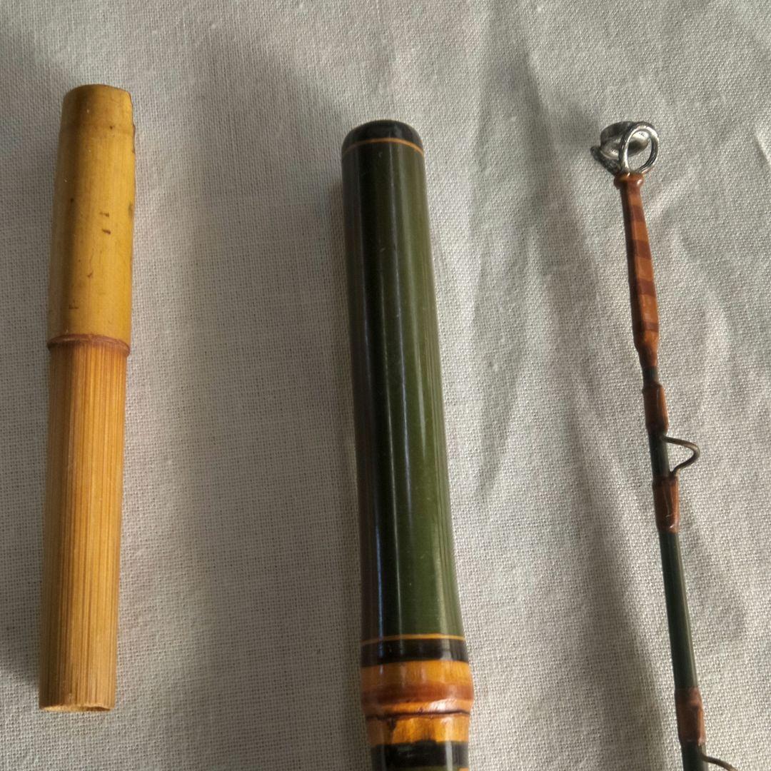 江戸和竿　銀座東作　 　　　ガイド付手バネ竿　良品