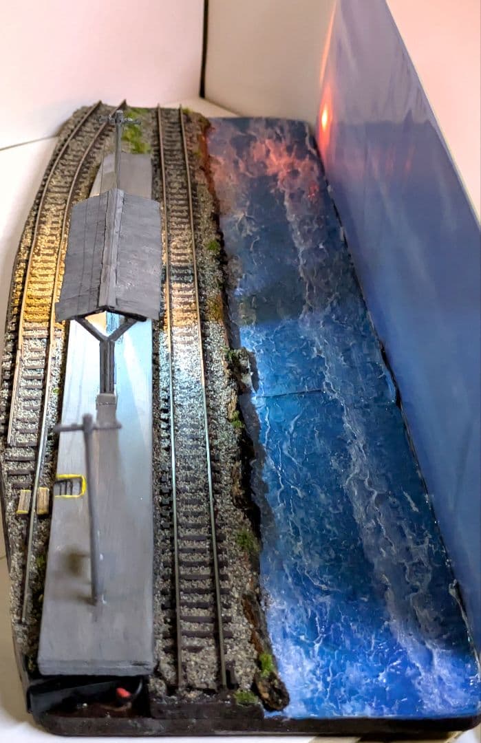 Nゲージ・ジオラマ展示台【海辺の無人駅】