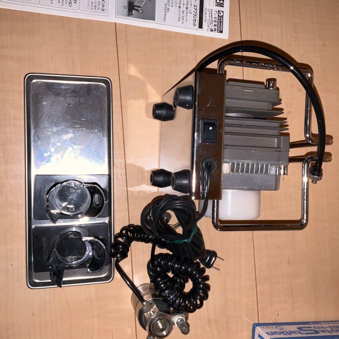 Mr.リニアコンプレッサーL5 エアーブラシ2本ウェーブ ルーペスタンドLED他