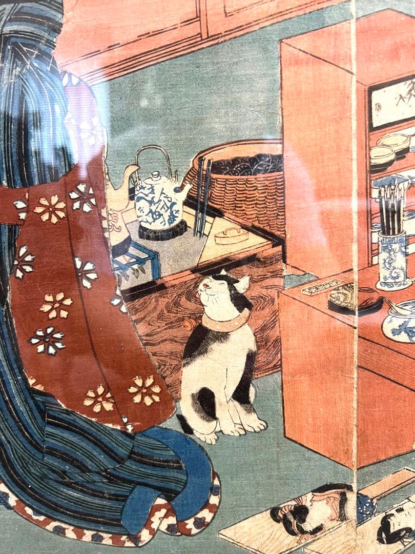 額入り3枚組江戸浮世絵　江戸　一寿斎国貞画　値下げ！