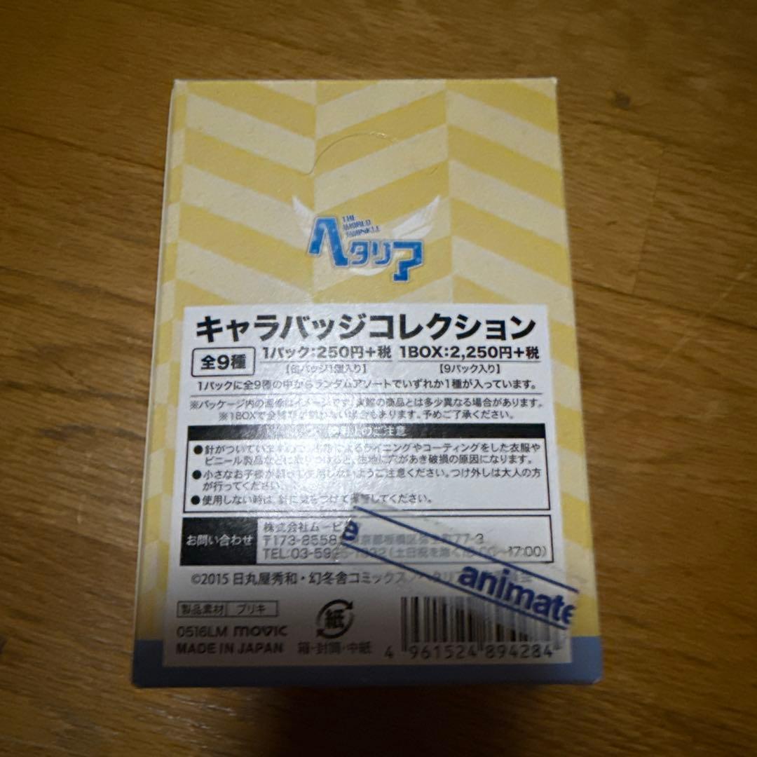 ヘタリア　つのたりあ　キャラバッジ　一箱（9個入り） 缶バッジ