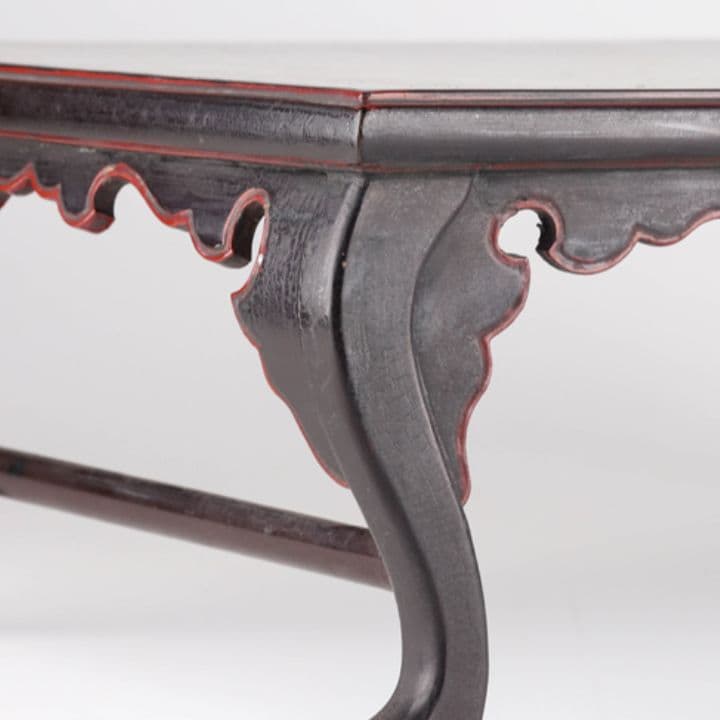 江戸明治期の黒漆塗段紋入平卓 寺院仏具 仏教美術 香炉台 花台春日卓古伊万里盆栽