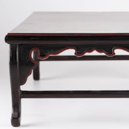 江戸明治期の黒漆塗段紋入平卓 寺院仏具 仏教美術 香炉台 花台春日卓古伊万里盆栽