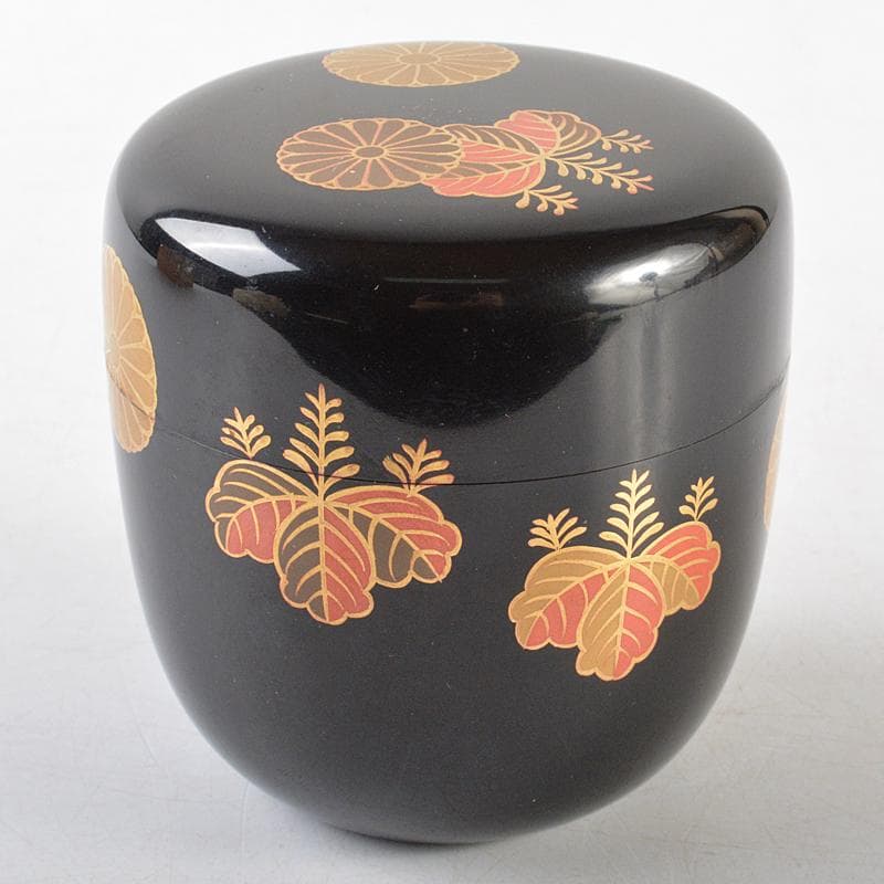 茶道具　漆塗　秀山作　高台寺蒔絵　中棗　共箱　C　R5834