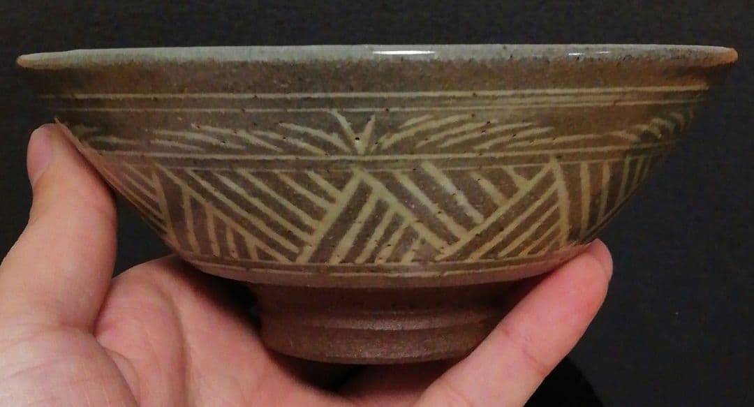 楠部彌弌作　三島　茶碗　共箱　茶道具