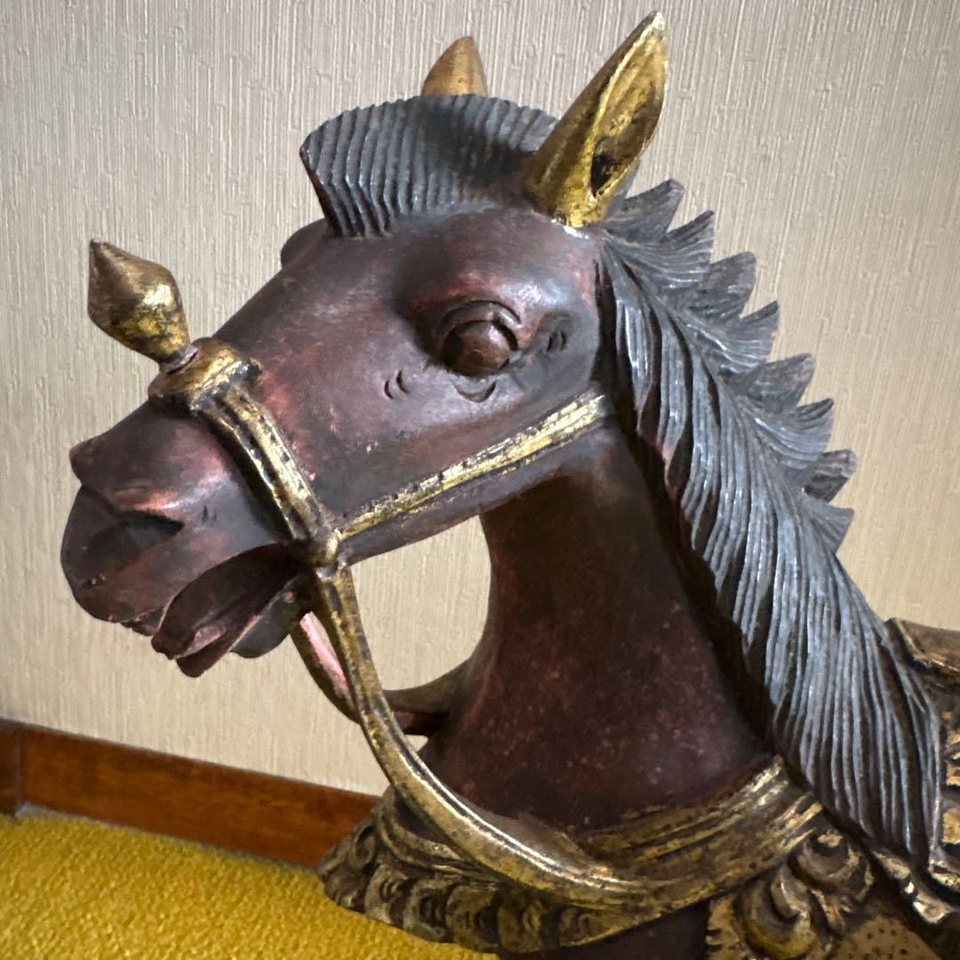 馬の彫刻 アンティーク　置物　オブジェ