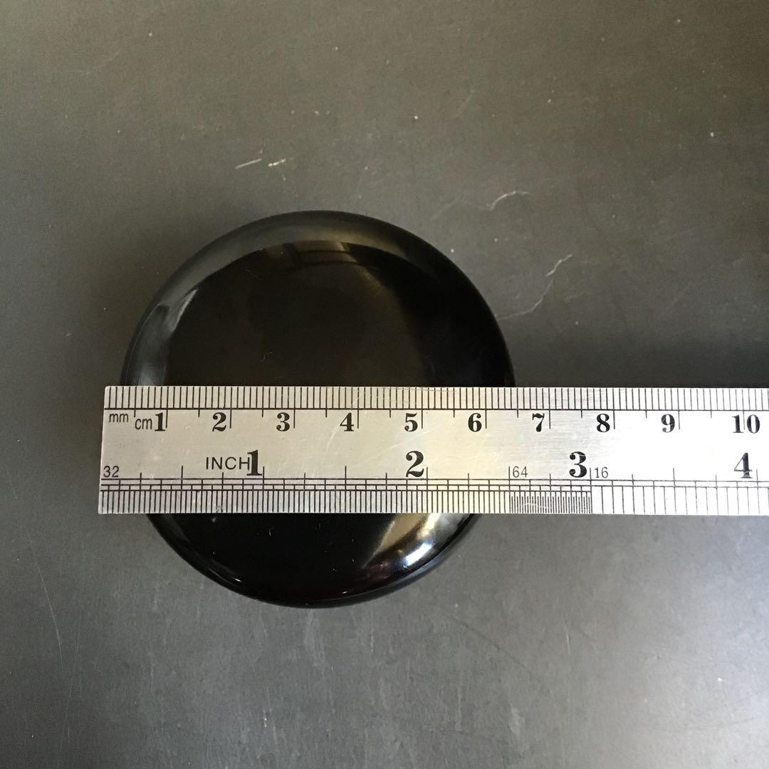 黒本漆塗り　木製　丸型棗　茶道　真塗