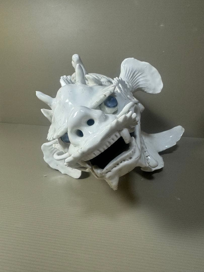 2330 激レア　龍首魚尾　平戸白磁龍置物　時代物