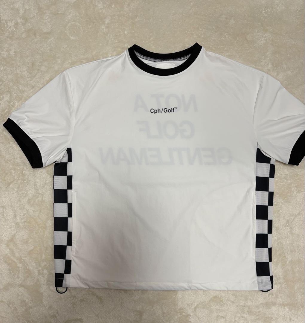 CPH/GOLF チェッカーメッシュトップス　白Mサイズ